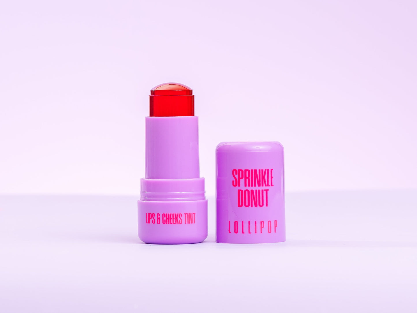 Sprinkle Donut LOLLIPOP - Lips & Cheeks Tint - Hot Pink - PopVine MAKE UP