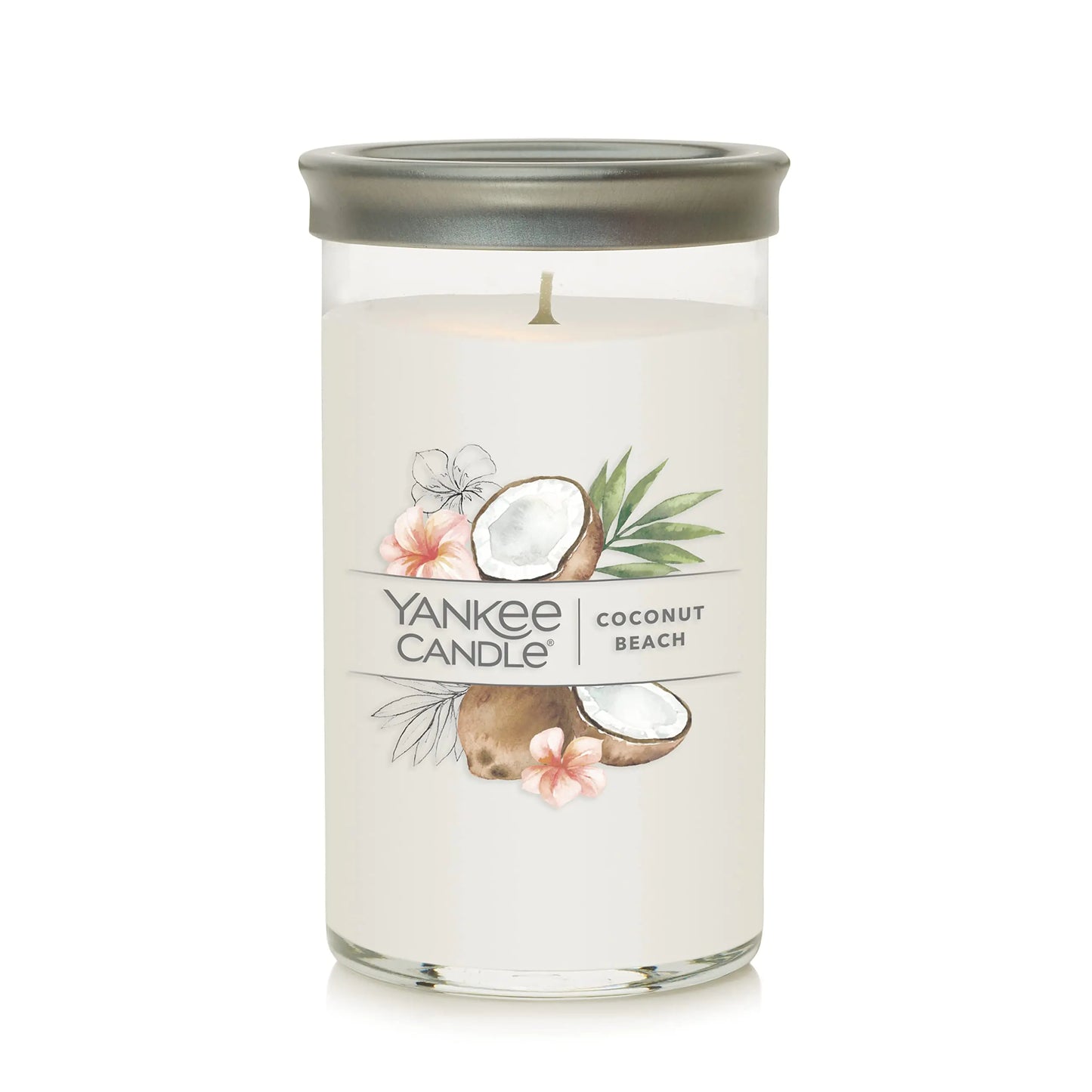 Yankee Candle Coconut Beach Signature Medium Pillar Candle White 14.25oz - PopVine Beauty