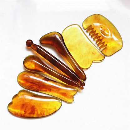 7-Piece Gua Sha Massage Tool Set Amber Scraping Boards