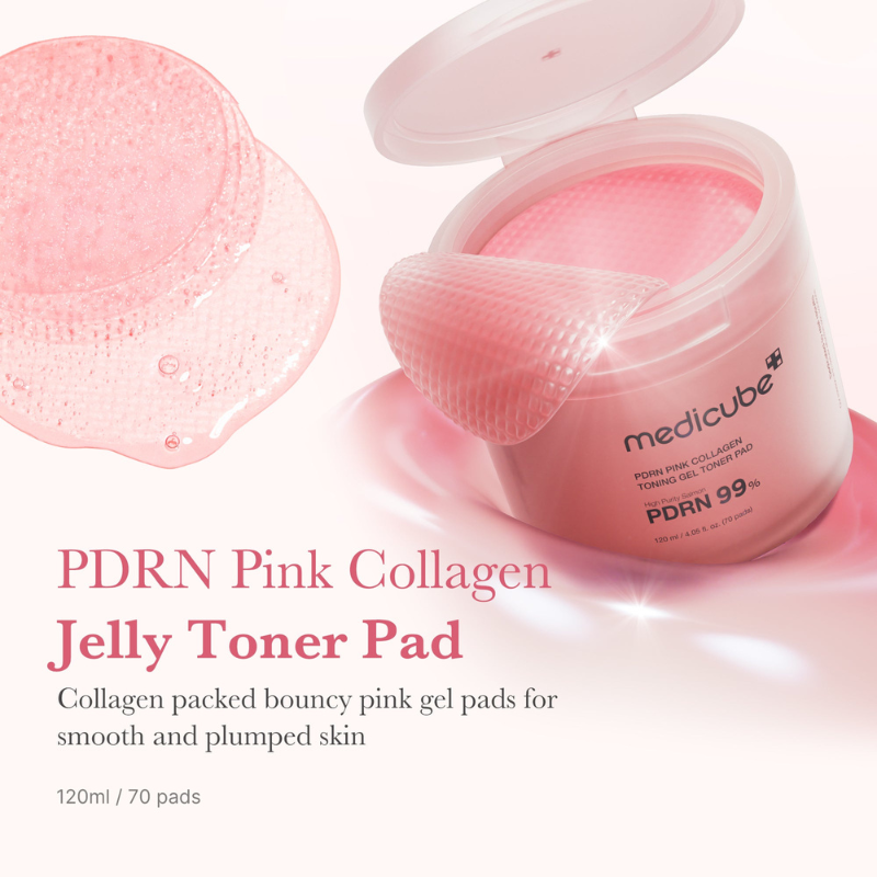 medicube PDRN Pink Collagen Toning Gel Toner Pad 120ml / 70pads - PopVine Mask