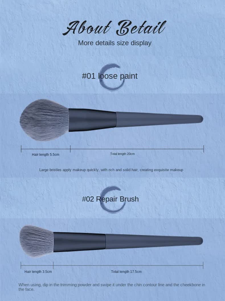 NNEDSZ Dark Blue 12-Piece Professional Makeup Brush Set with Cosmetic Bag - Premium Synthetic Fiber, Wooden Handle, Aluminum Tube