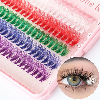 NNEDSZ 392 Eyelashes Set DIY Lash Clusters Kit - High-Capacity 4 Styles with Black and Colorful Lashes