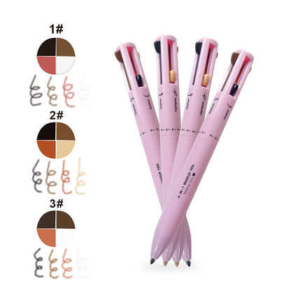 NNEDSZ 4-in-1 Multi-Functional Makeup Pen Set - Lip Liner, Highlighter, Eyeliner, Eyebrow Pencil (3 Shades, 3-Pack)