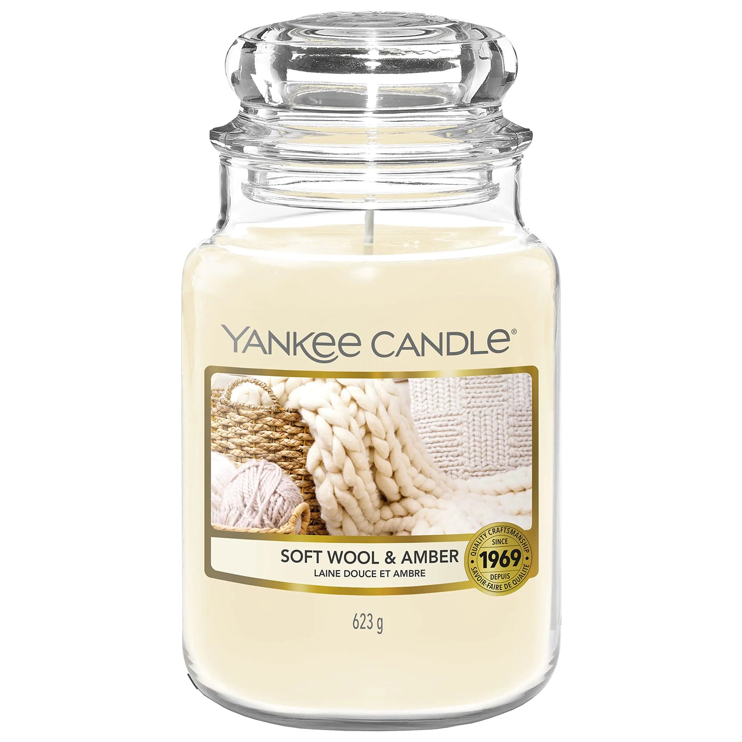 Yankee Candle Scented | Soft Wool & Amber Large Jar | Burn Time: up to 150 Hours | Perfect Gifts for Women 1720939E