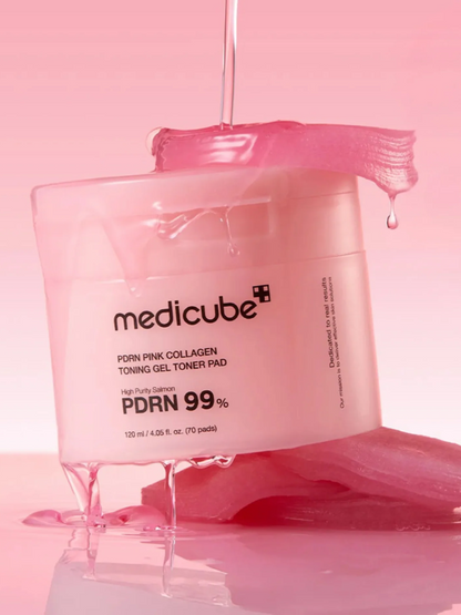 medicube PDRN Pink Collagen Toning Gel Toner Pad 120ml / 70pads - PopVine Mask