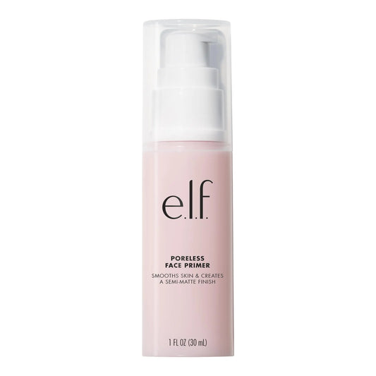 e.l.f Poreless Face Primer - Large Silky Skin-Perfecting Lightweight Long Lasting Absorbs Quickly Smooths Preps Creates Flawless Base Infused with Tea Tree and Vitamins A & E 1.01 Fl Oz