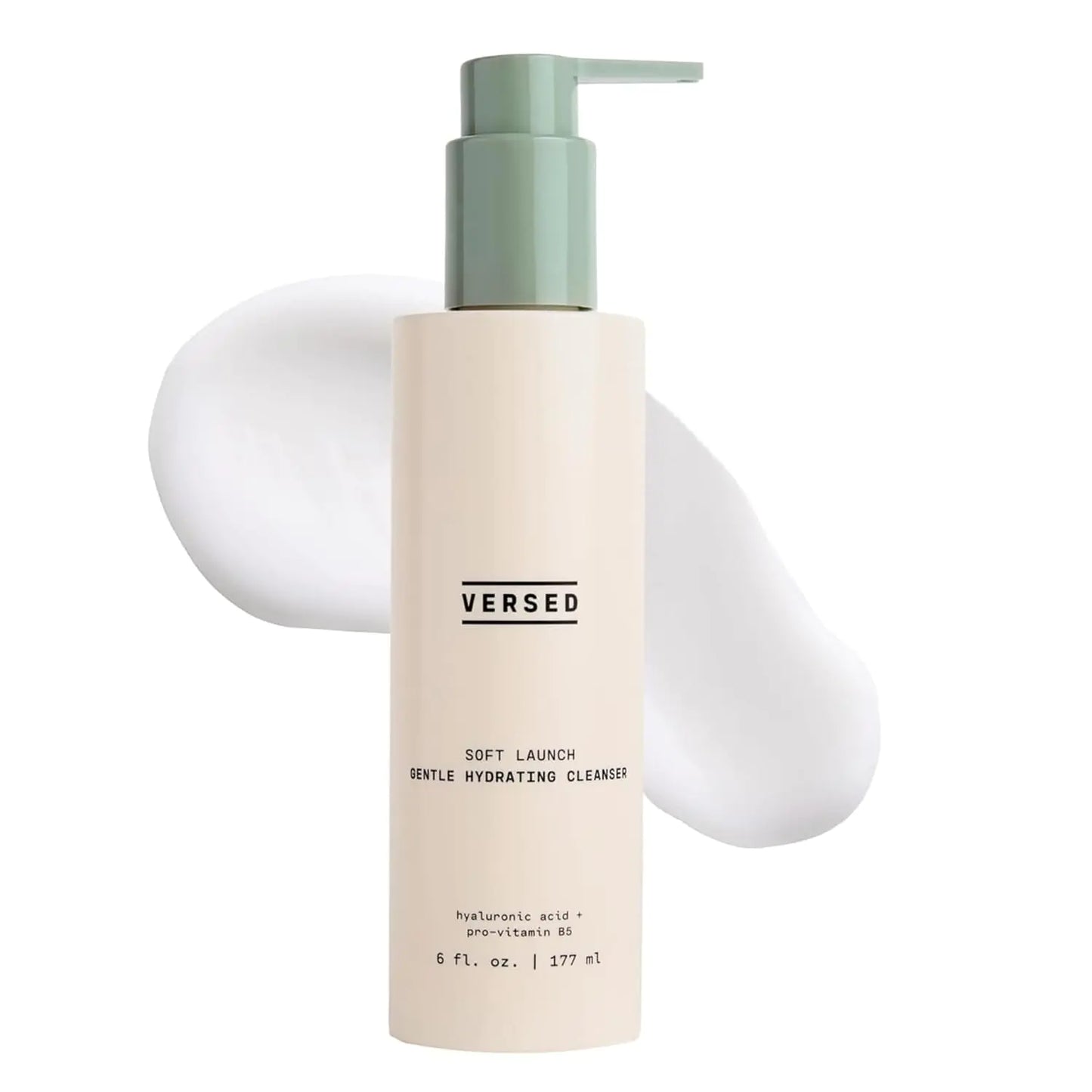 Versed Gentle Hydrating Facial Cleanser - Cream Face Cleanser with Hyaluronic Acid & Aloe Leaf Juice - Fragrance-Free Face Cleanser for Dry Skin - PopVine Skincare